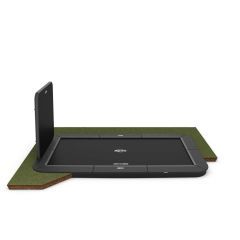BERG Ultim Champion flatground trampoline rechthoek 500x300cm Grijs + Aerowall
