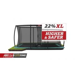 Berg Ultim Champion Flatground trampoline rechthoek 410x250cm Deluxe XL Groen