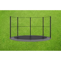 Akrobat Orbit Flat to the ground Trampoline 244cm met half net Antraciet