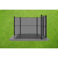 Akrobat Orbit Flat to the ground trampoline 305x183cm met half net Antraciet