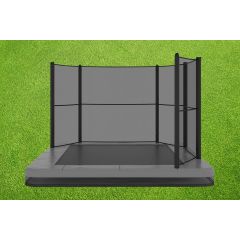Akrobat Orbit Inground Trampoline 305x183cm met half net Antraciet