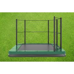 Akrobat Orbit Inground trampoline 305x183cm met half net Groen