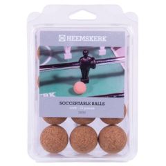 Voetbaltafel ballen kurk set van 12 stuks