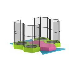 Akrobat Peuter Mini Trampolinepark, 4 Trampolines